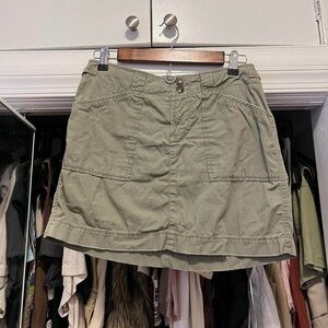 Green Cargo Mini Skirt